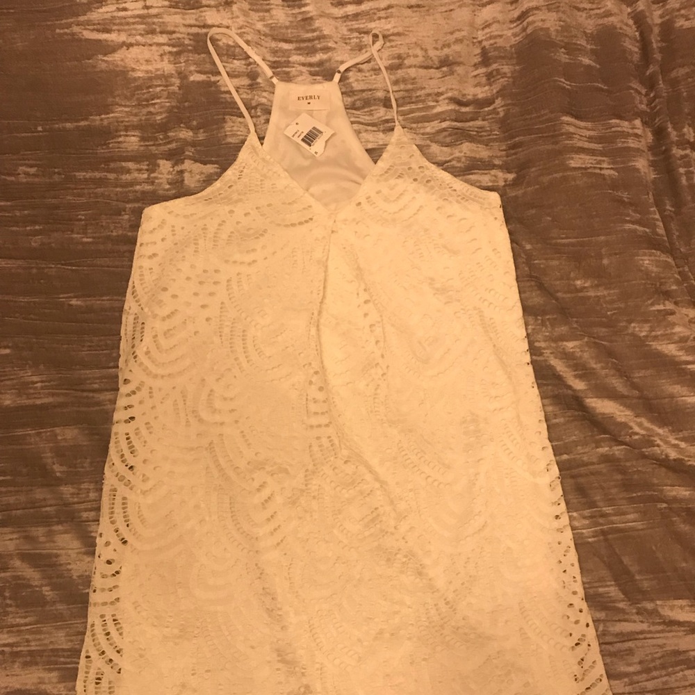 White Lace Tank Top Dress